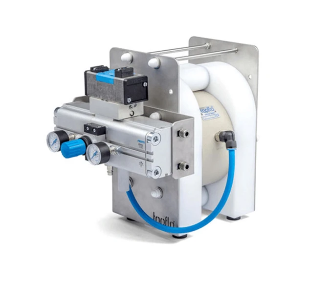 A side view of our Filter Press Diaphragm Pump in HDPE