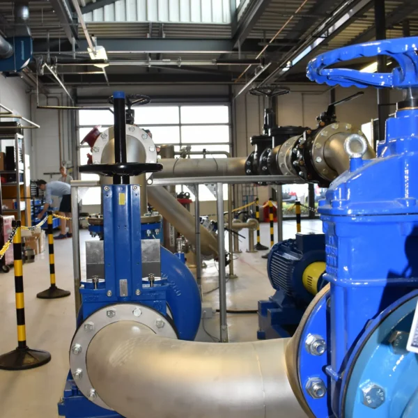 A picture of a dual centrifugal pump system supplied to Fareham College for Marine Engineer Trainee Exercises