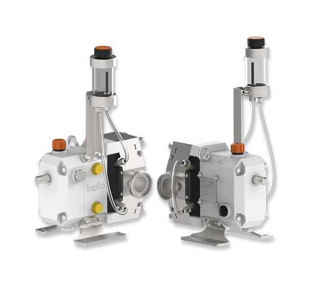 A picture of the flushing system used in our LPX Hygienic Lobe Pump