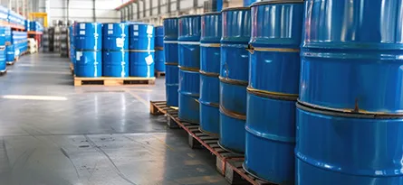A photo of containers in a warehouse