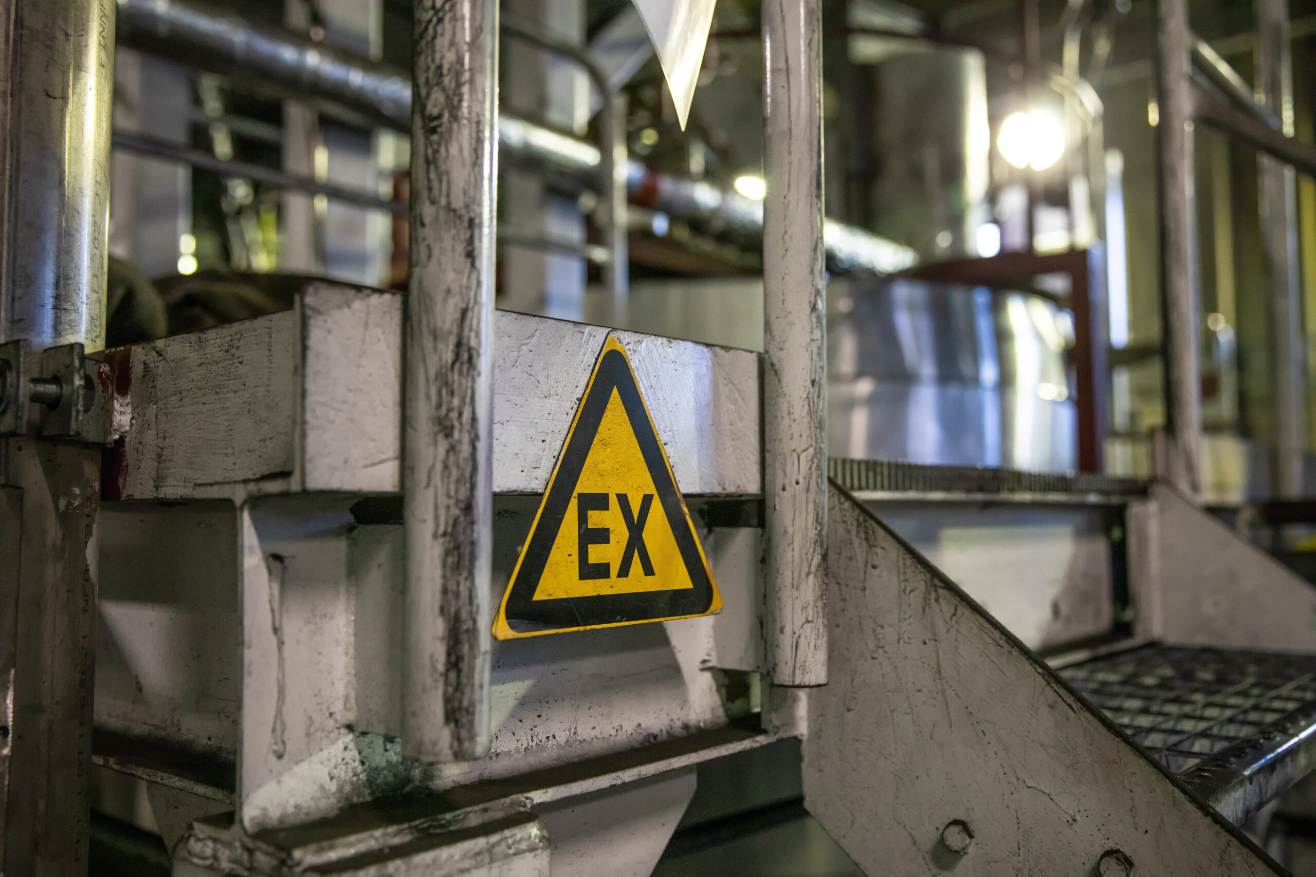 ATEX sign in a hazardous zone